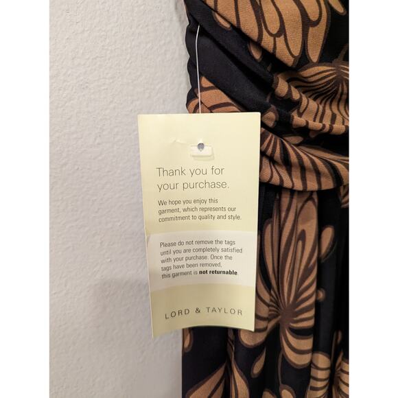 Nine West Empire Waist Size 14 Brown & Black Stretchy Dress NWT - Picture 4 of 4